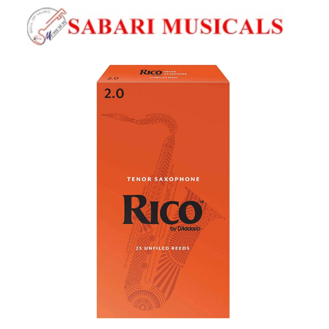 Rico by D'Addario RKA2520 Tenor Sax Reeds, Strength 2.0, 25-pack