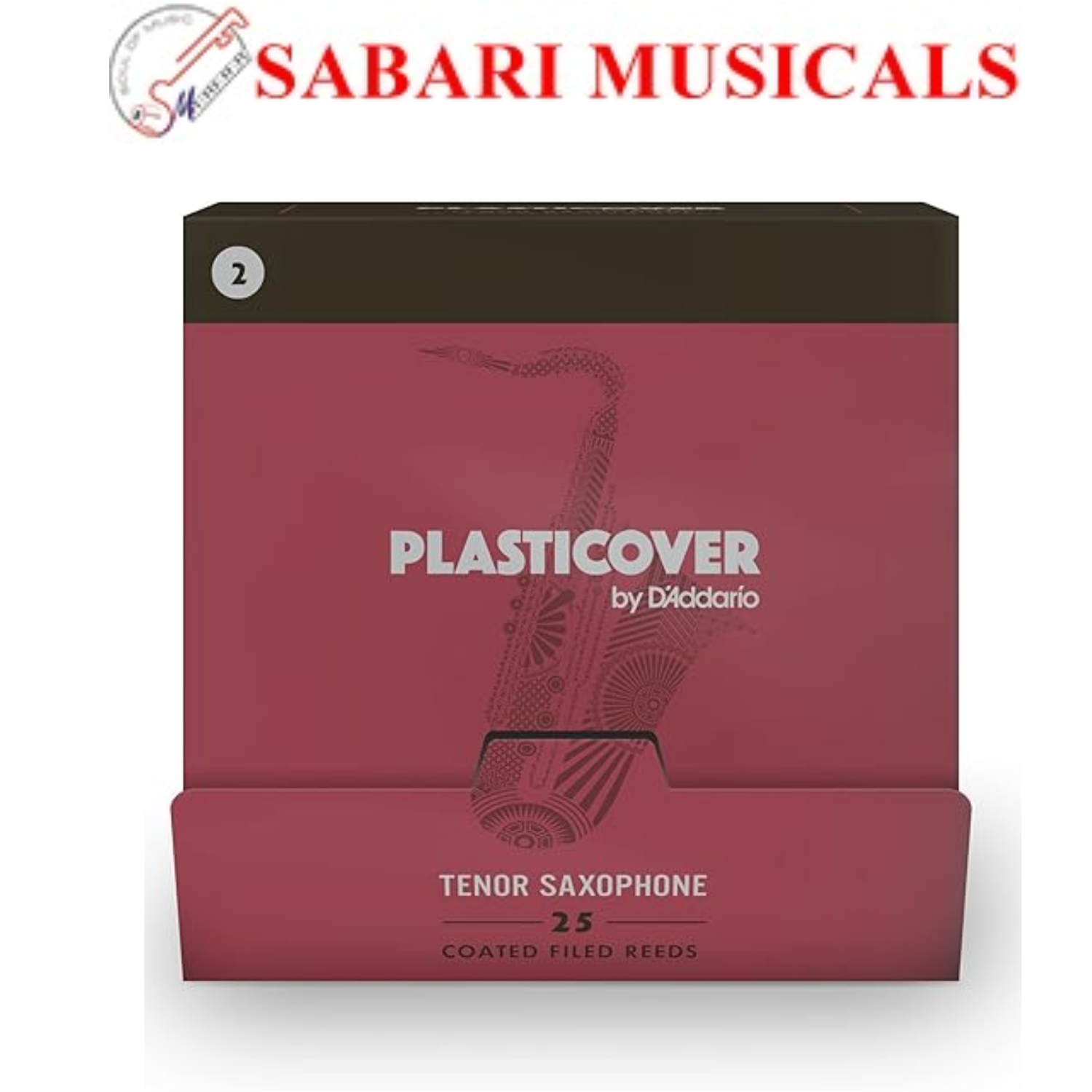 Rico Plasticover Tenor Saxophone Reeds - Tenor Sax Reeds, Strength 2.0, 25-pack RRPTSX200-B25