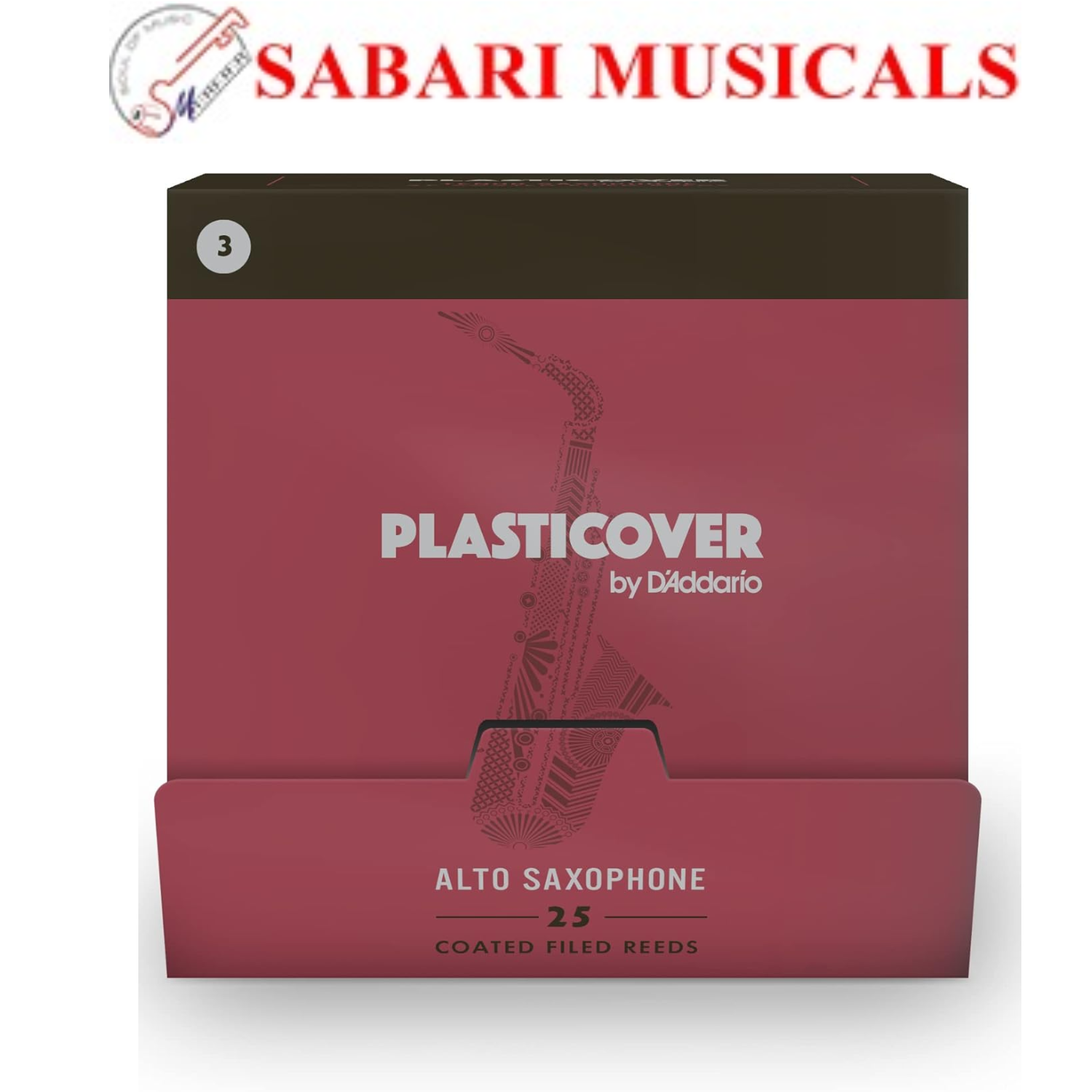 D’Addario Woodwinds - Plasticover Alto Sax Reeds - Alto Saxophone Reeds - Strength 3.0-25-pack RRPASX300-B25