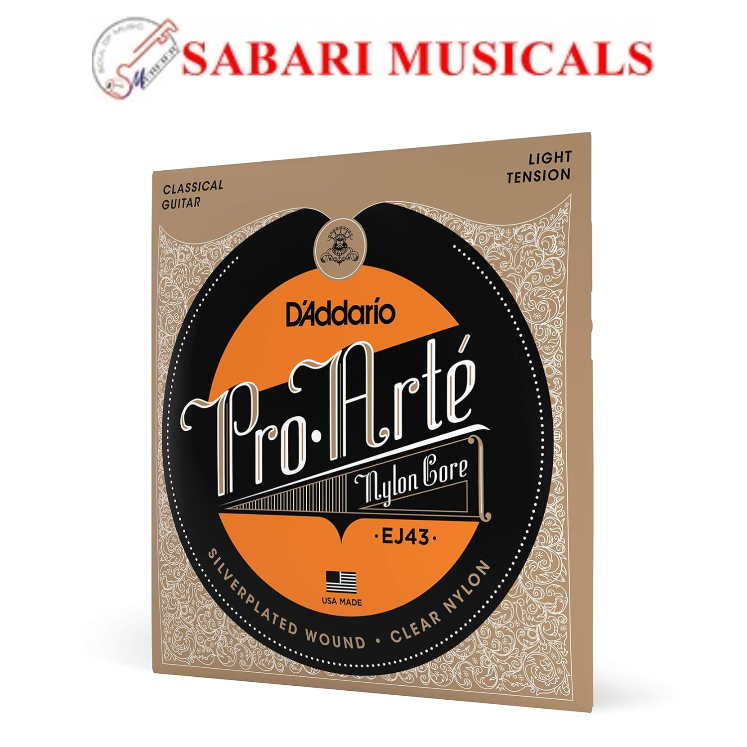 D'Addario EJ43 Pro-Arte Nylon Classical Guitar Strings, Light Tension