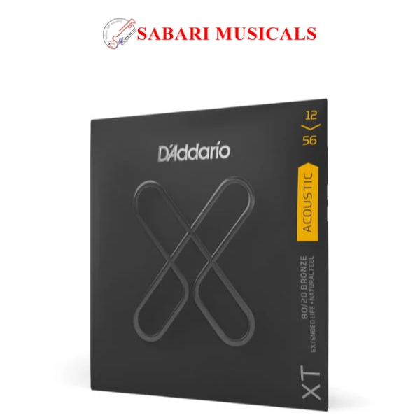 D`Addario XTABR1256 XT 80/20 Bronze Acoustic Guitar Strings - .012-.056 Light Top/Medium Bottom