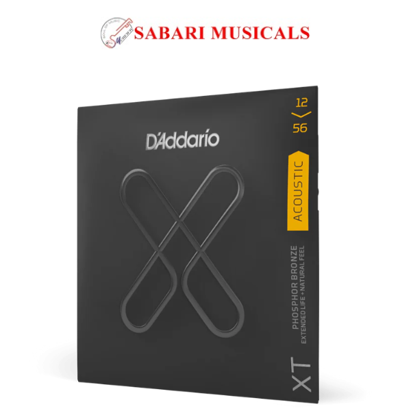 D`Addario XTAPB1256 XT Phosphor Bronze Coated Acoustic Guitar Strings - .012-.056 Light Top/Medium Bottom