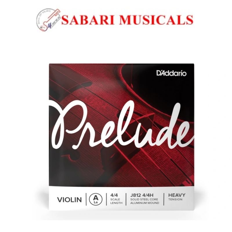 D'Addario Prelude Violin Single A String, 4/4 Scale, Heavy Tension J812 4/4H