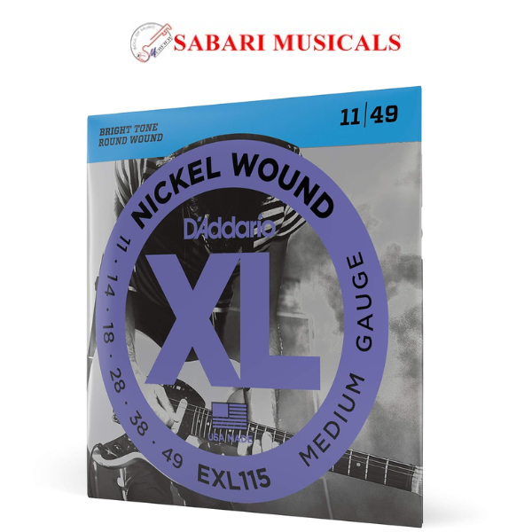 D'Addario EXL115 Nickel Wound 11-49 Medium Electric Guitar Strings