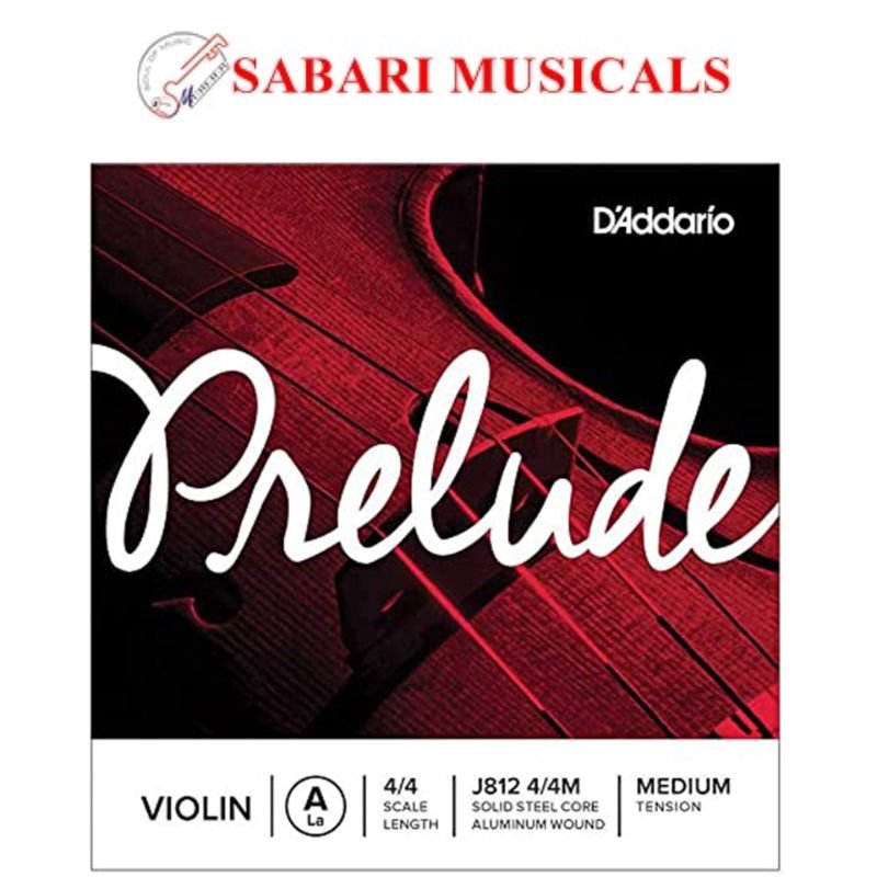 D'Addario J812 4/4M Prelude Violin Single String, A, 4/4 Medium