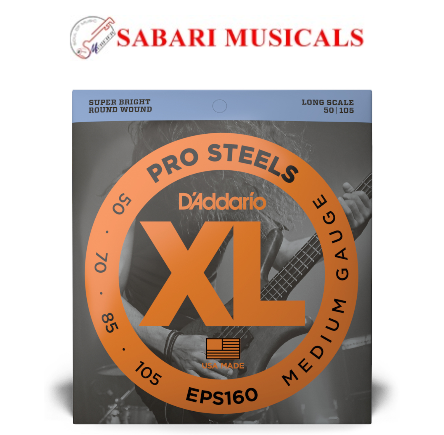 D'Addario Pro Steels EPS160 Electric Bass Medium (50-105)