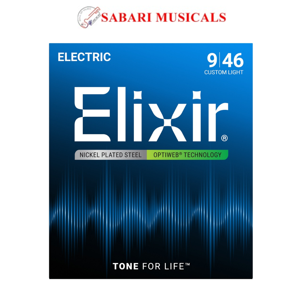 Elixir Strings 19027 Coated Nickel Electric Guitar Strings Custom Light