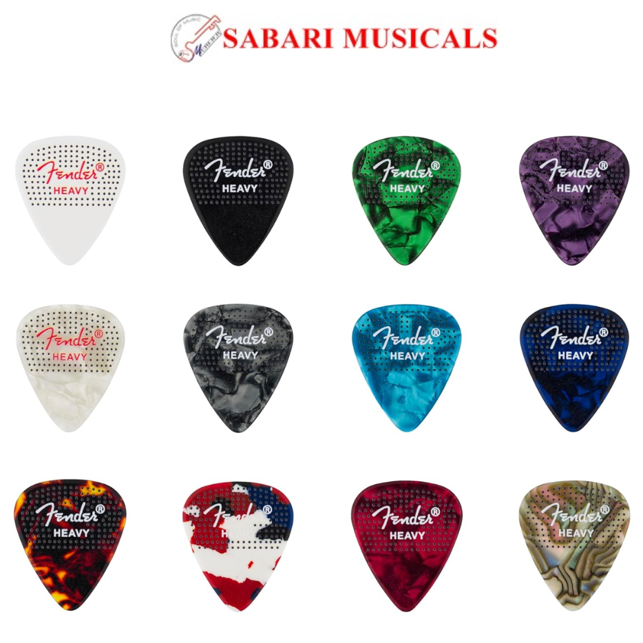 Fender Celluloid Guitar Picks, 351 Dotted Shape, Heavy, 12-Pack 1980200500