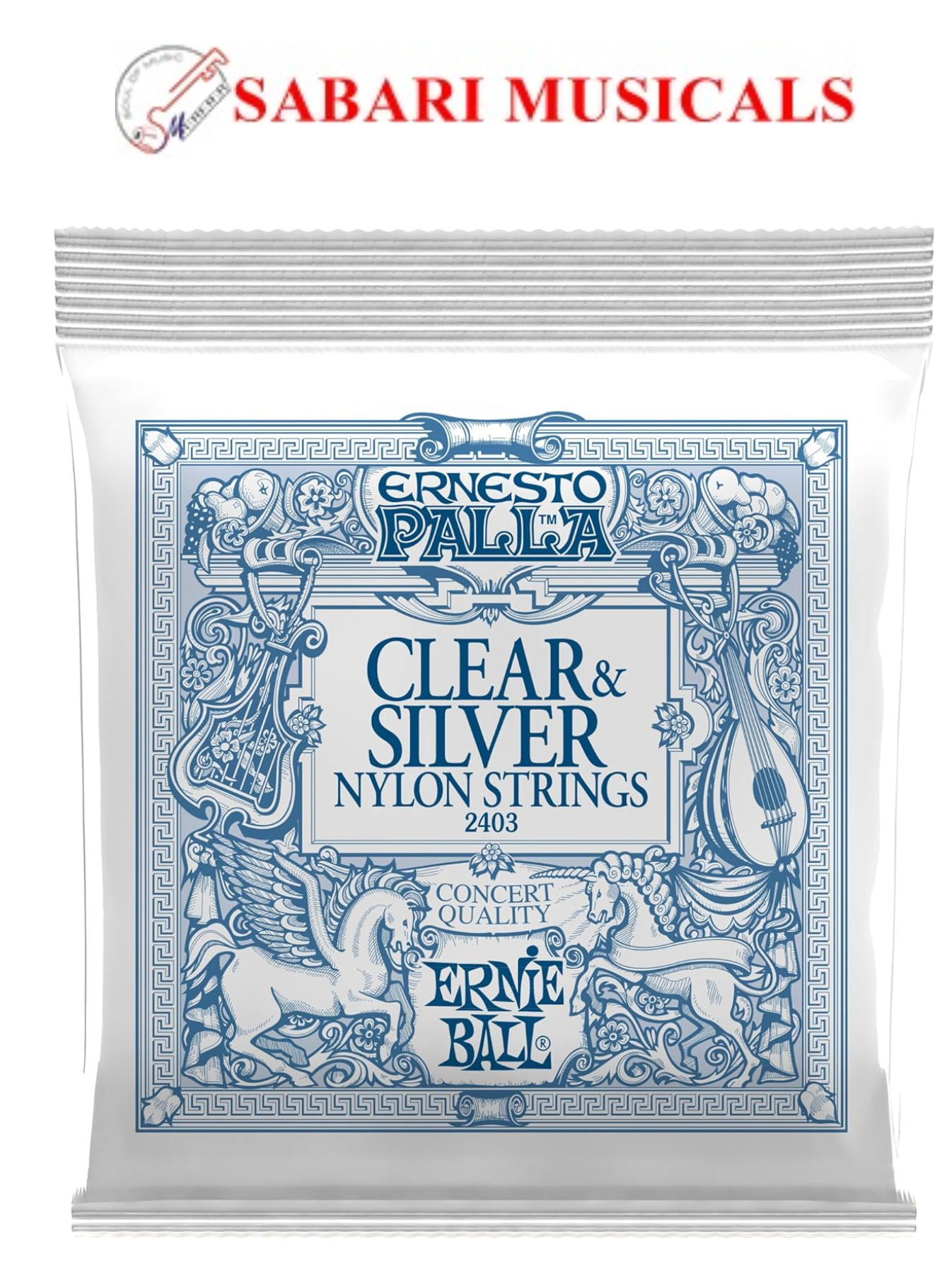 Ernieball 2403 Ernesto Palla Clear & Silver Nylon Classical Guitar Strings P02403