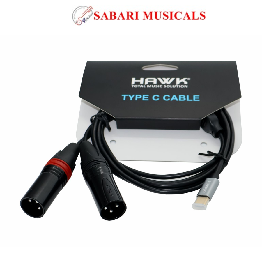Hawk HC2XMLU01.8 TYPE-C To 2* XLR Male - Black