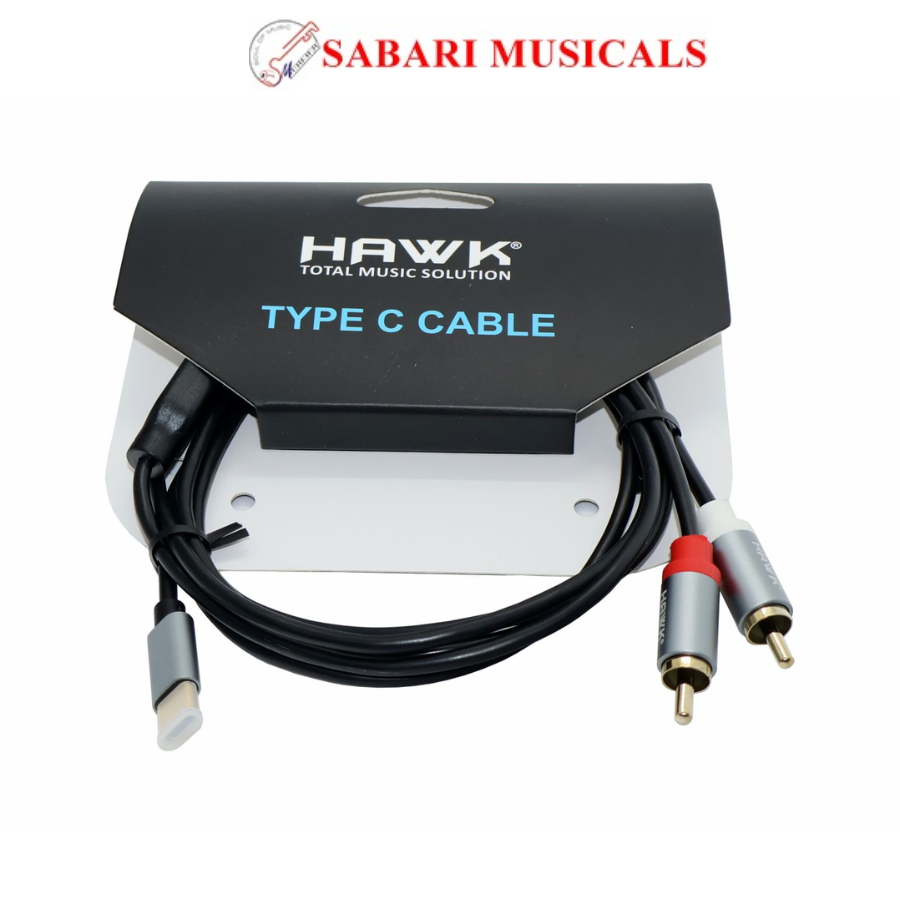 Hawk HC2RLU01.8 Type C To 2* RCA Male - Black