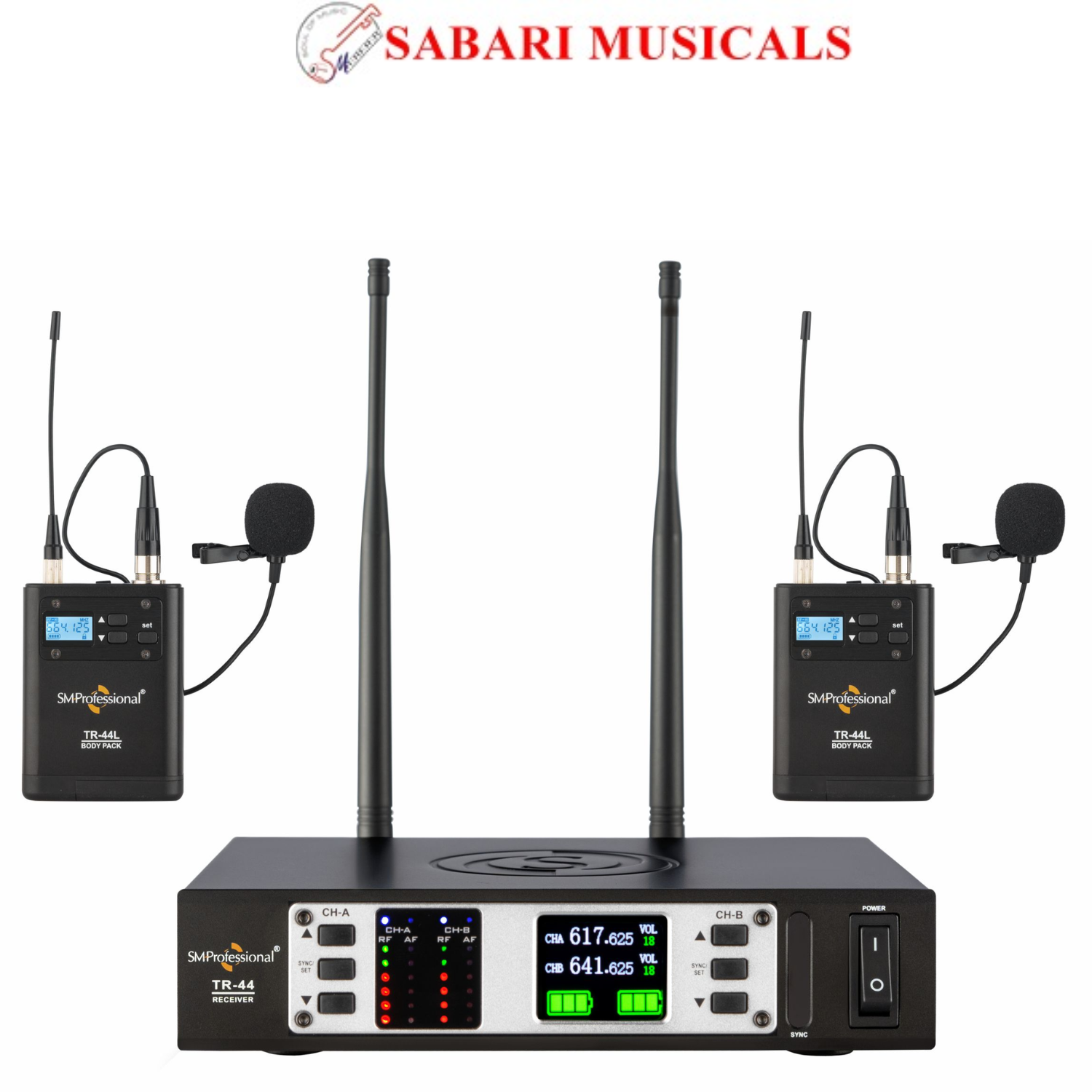 Studiomaster TR 44LL UHF High quality Dual collar Wireless microphone Studiomaster