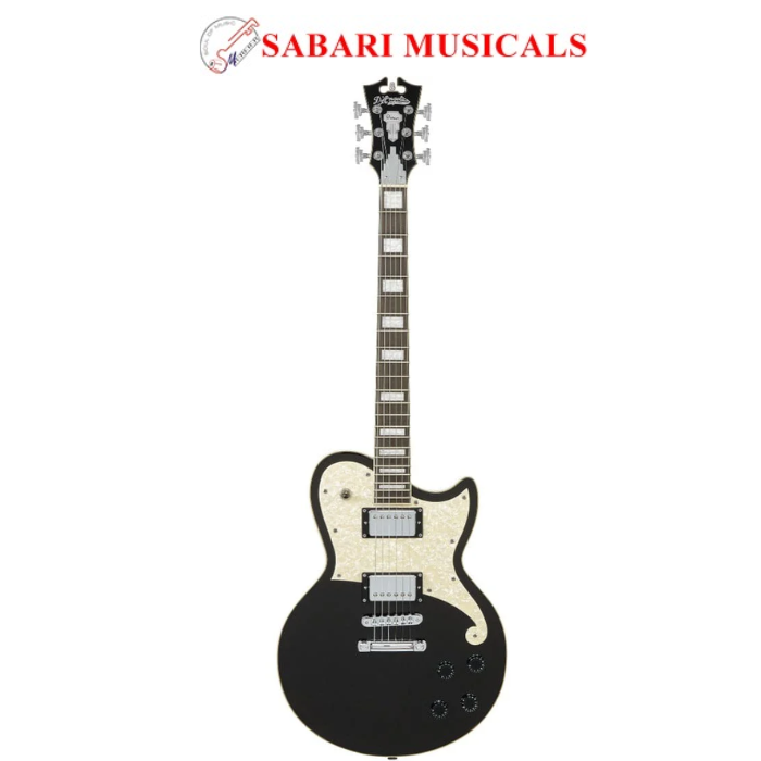 D'Angelico Premier Atlantic 6 String Electric Guitar - Black Flake DAPATLBLFCS