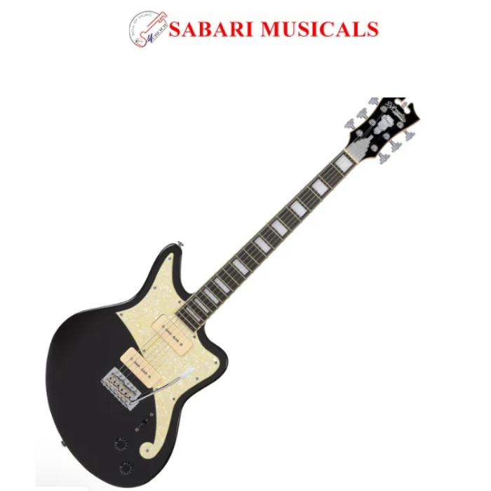 D'Angelico Electric Guitar Premier Bedford Black Flake DAPBEDBLFCTR