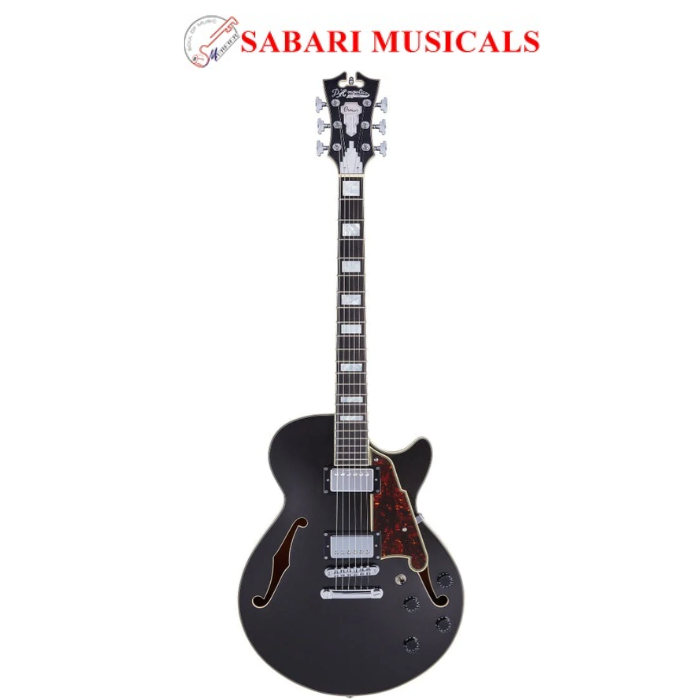 D'Angelico Premier SS Semi-Hollow 6 String Electric Guitar - Black Flake DAPSSBLFCS