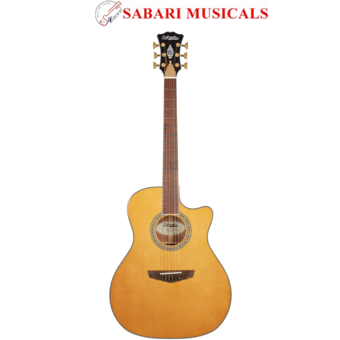 D'Angelico Acoustic Guitar Excel Gramercy with Cutaway Electronics - Vintage Natural DAEG200VNATGP