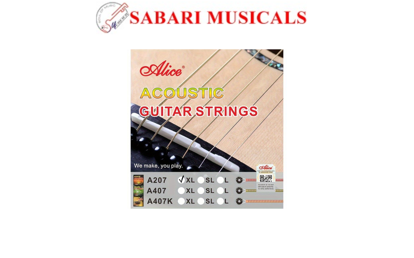 Alice A207-XL Extra Light Copper Plated Alloy Acoustic Guitar Strings