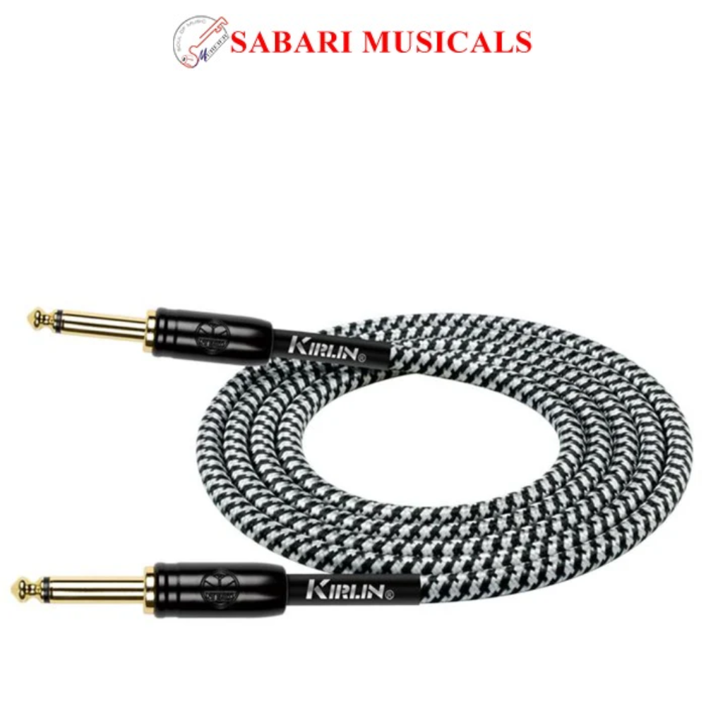 Kirlin IW-241BCG 10M Original Woven Instrument Cable - Black /White