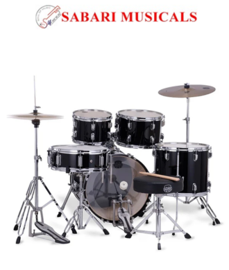Mapex CM5294FTCDK Comet 5 pcs Hybrid Drum Set with Hardware Throne & Cymbals - Dark Black