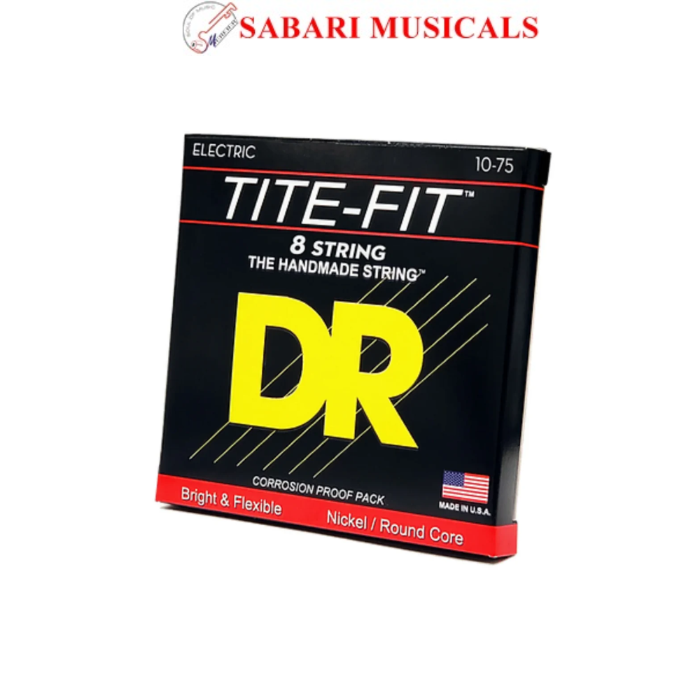 DR String TF8-10 Tite-Fit 8-String Medium Electric Guitar Strings Set - .010-.075