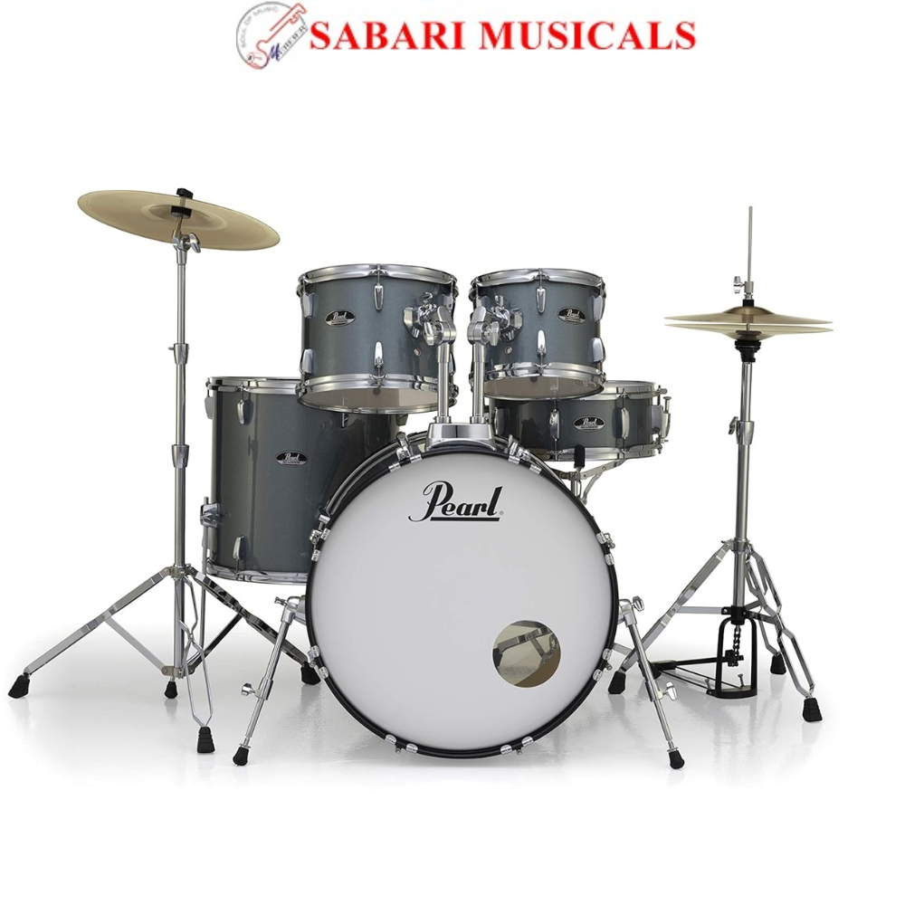 Pearl Roadshow Charcoal Metallic 5 Pcs Drum Set W/Stands & Cymbals RS525SC/C (706)