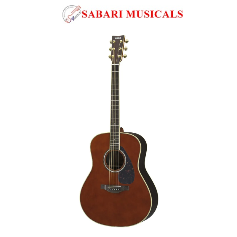 YAMAHA LL6 ARE DARK TINTED ROUND-SHOULDER DREADNOUGHT STYLE ELECTRO-ACOUSTIC GUITAR