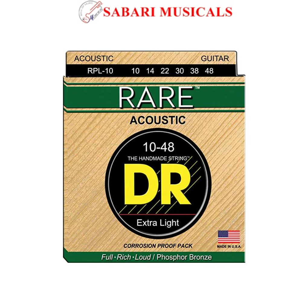 DR Strings RPL-10 Rare Phosphor Bronze Extra Light Acoustic Guitar Strings - 10-48