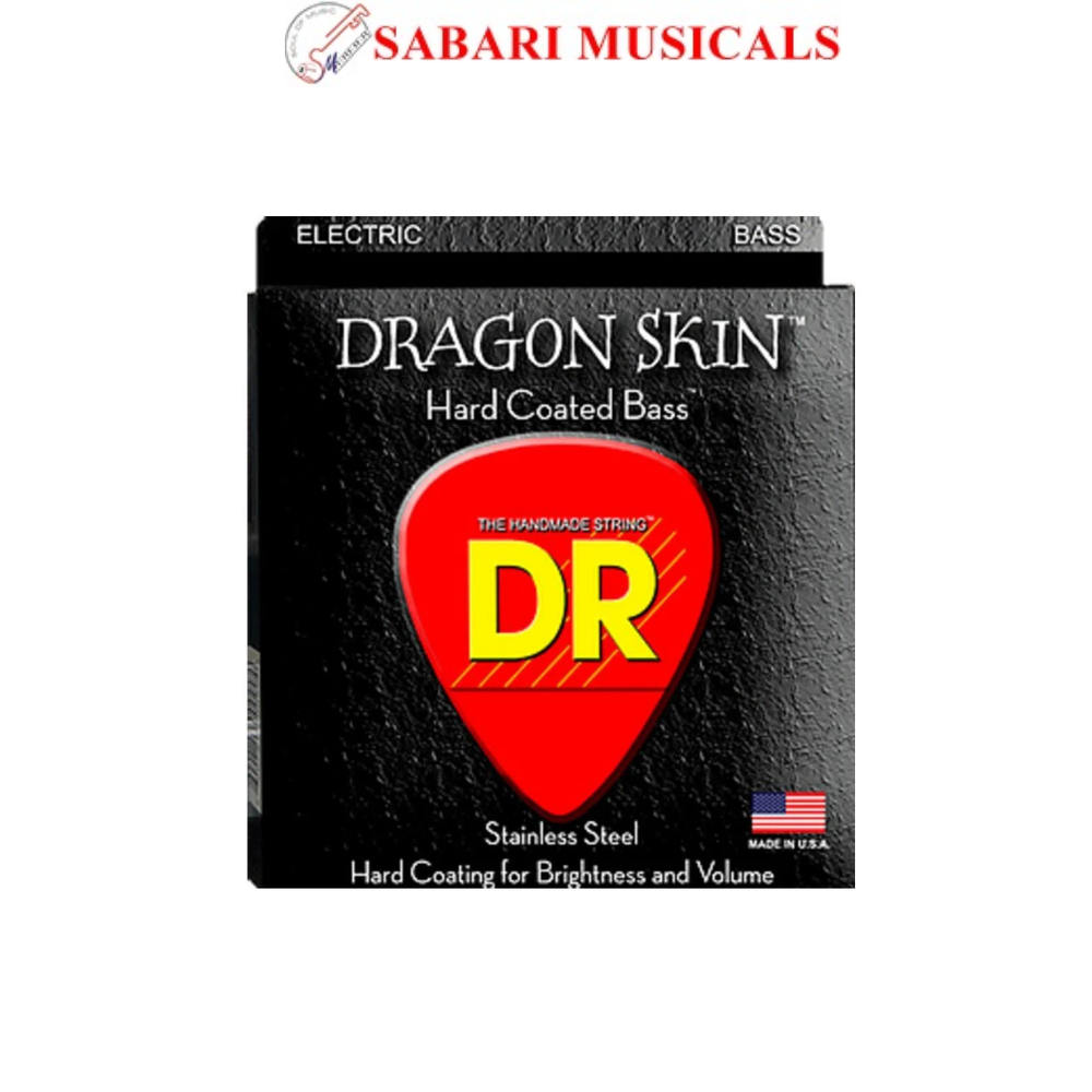 DR Strings DSB Dragon Skin Clear Coated Bass Guitar Strings- Medium 45-105 DSB45