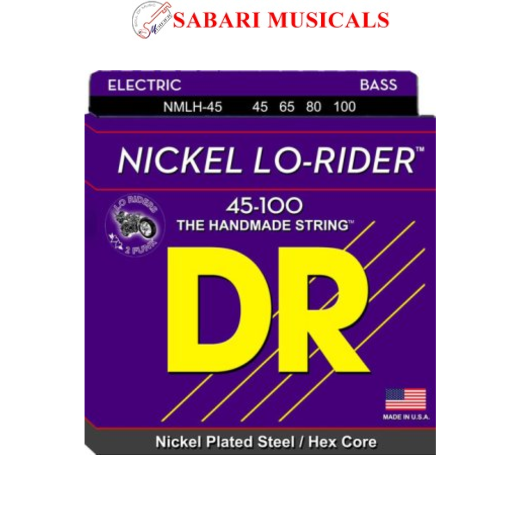 DR NMLH-45 Lo-Rider Nickel Wound Electric Bass, Med/Light 45-100