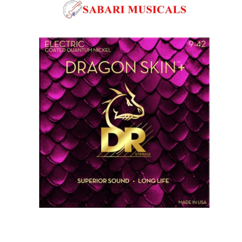 DR DEQ-9 Dragon Skin+ Coated Electric Guitar Strings, Light 9-42 DEQ-9