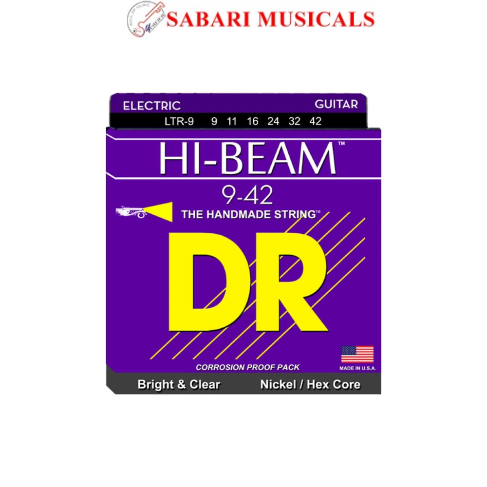 DR Strings LTR-9 Hi-Beam Lite Heavy Electric Guitar Strings - 9-42