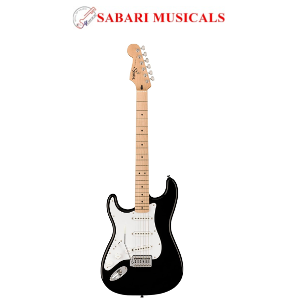 Squier Sonic Stratocaster Electric Guitar, Black, Maple Fingerboard, White Pickguard, Left-Handed 0373162506