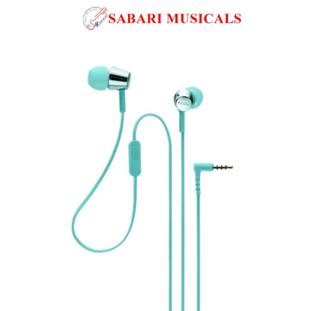Sony MDR-EX155AP Wired Earphone with Inline Remote and Mic for Hands-free Calls, Light Blue