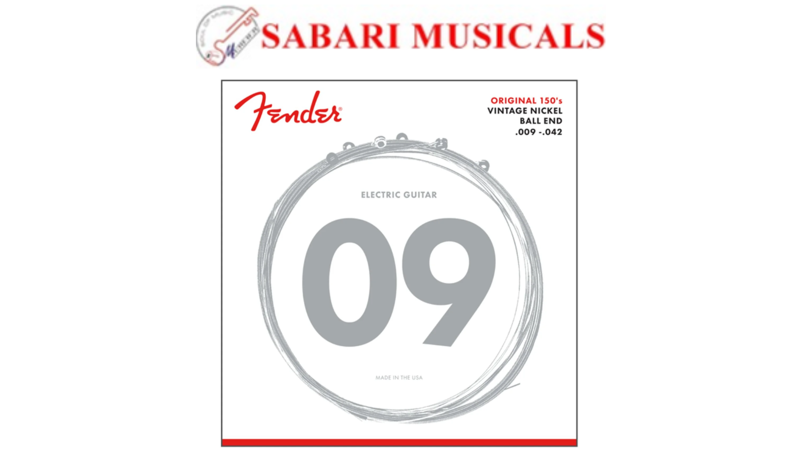 Fender 150L Pure Nickel Ball End Electric Guitar Strings-Light - Single Set 0730150403
