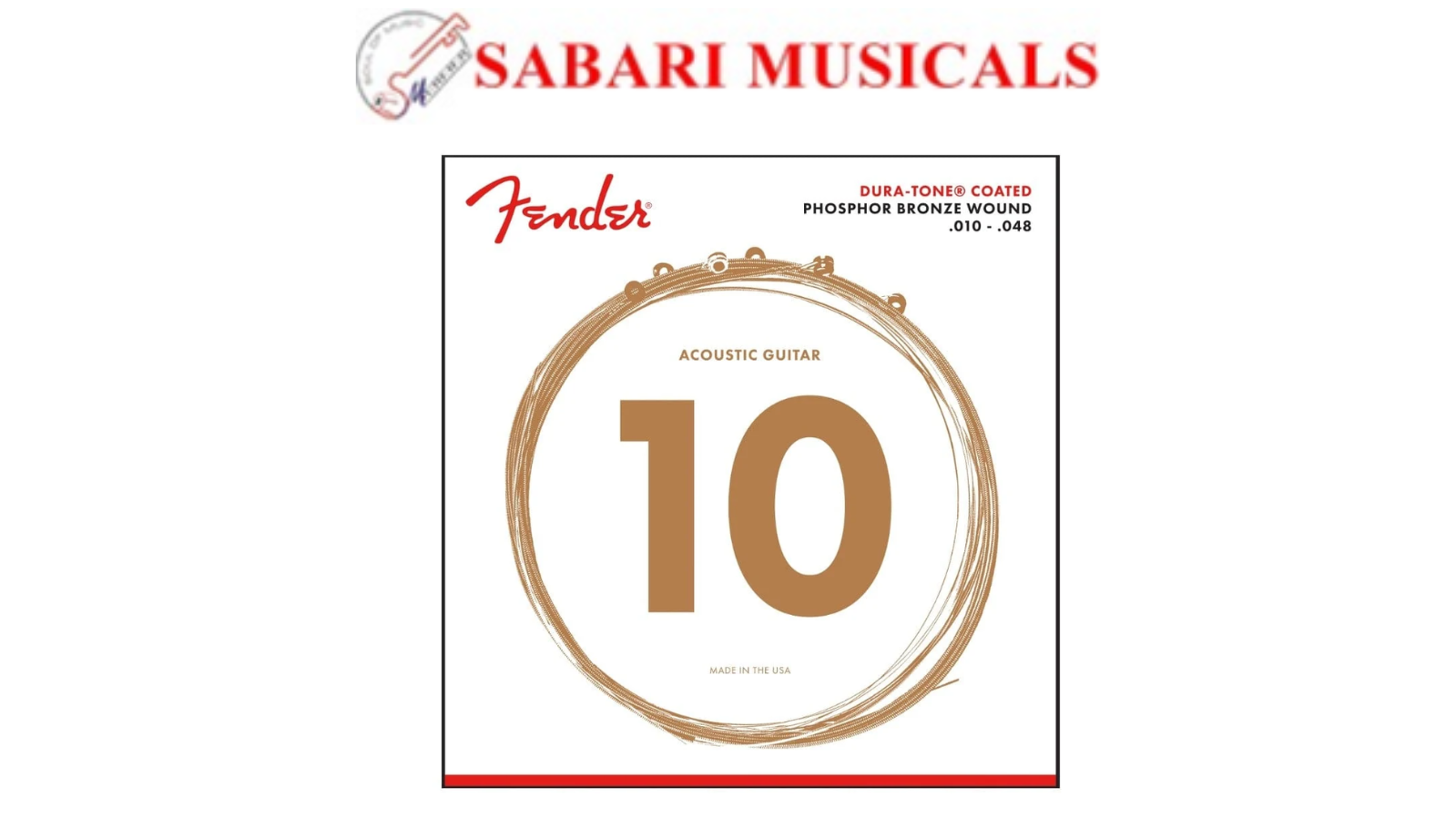 Fender 860xl Coated Phosphor Bronze Acoustic Guitar String 0730860402