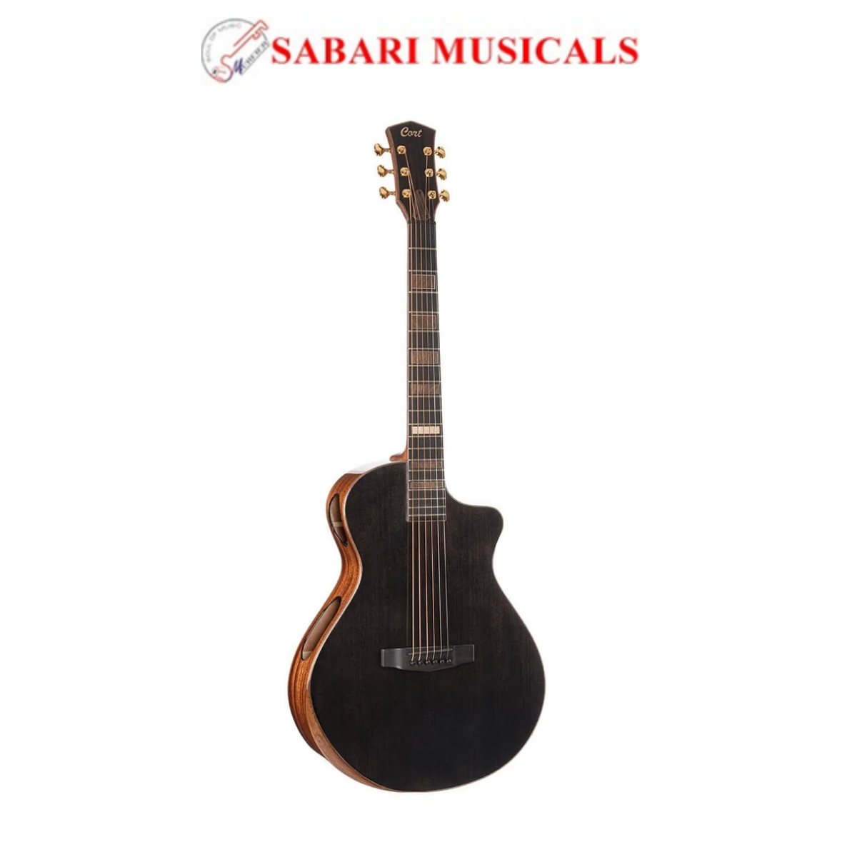 Cort Modern Black 6 String Electro Acoustic Guitar - Trans Black Gloss