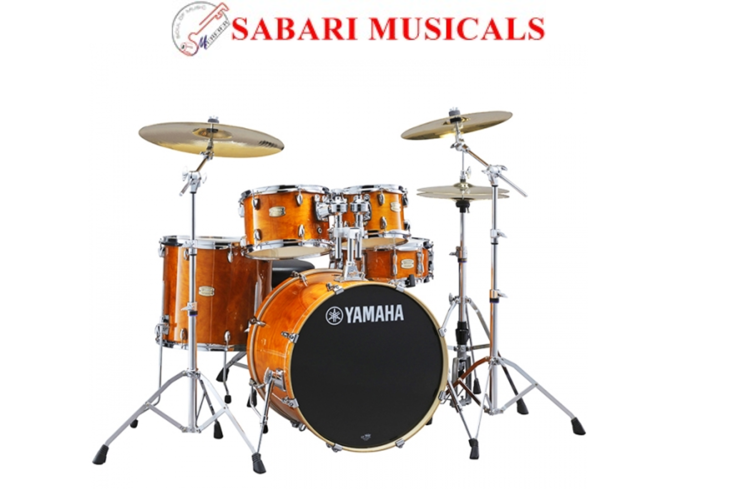 Yamaha SBP2F5 Stage Custom Birch 5-Piece Acoustic Drum Kit With Hardware HW680W - Honey Amber