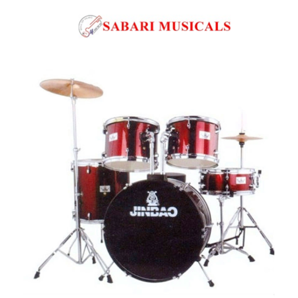 Jinbao JBP0702 5-Piece Acoustic Drum Kit - Wine Red