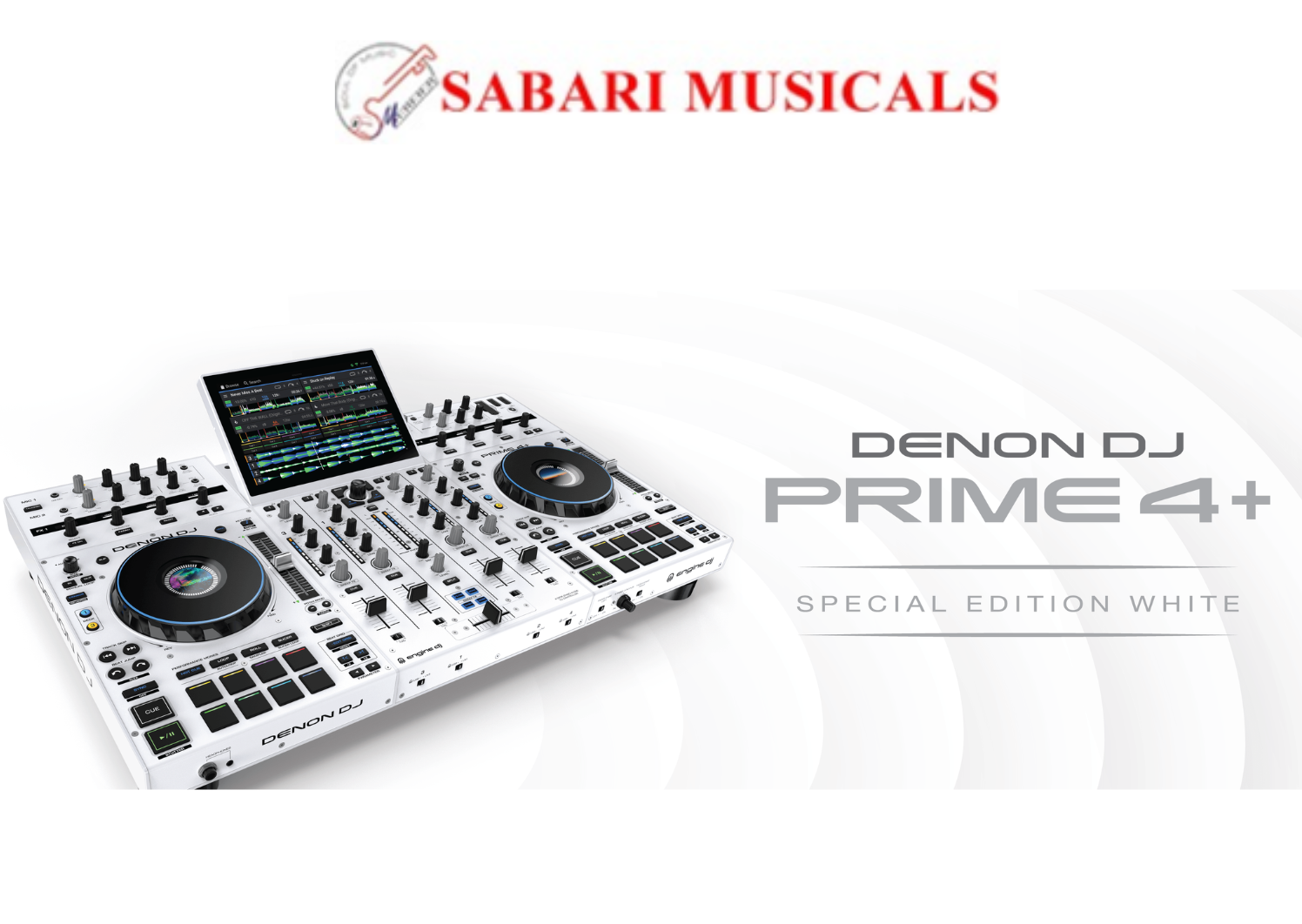 Denon DJ Prime 4+ 4-deck Standalone DJ System WHITE