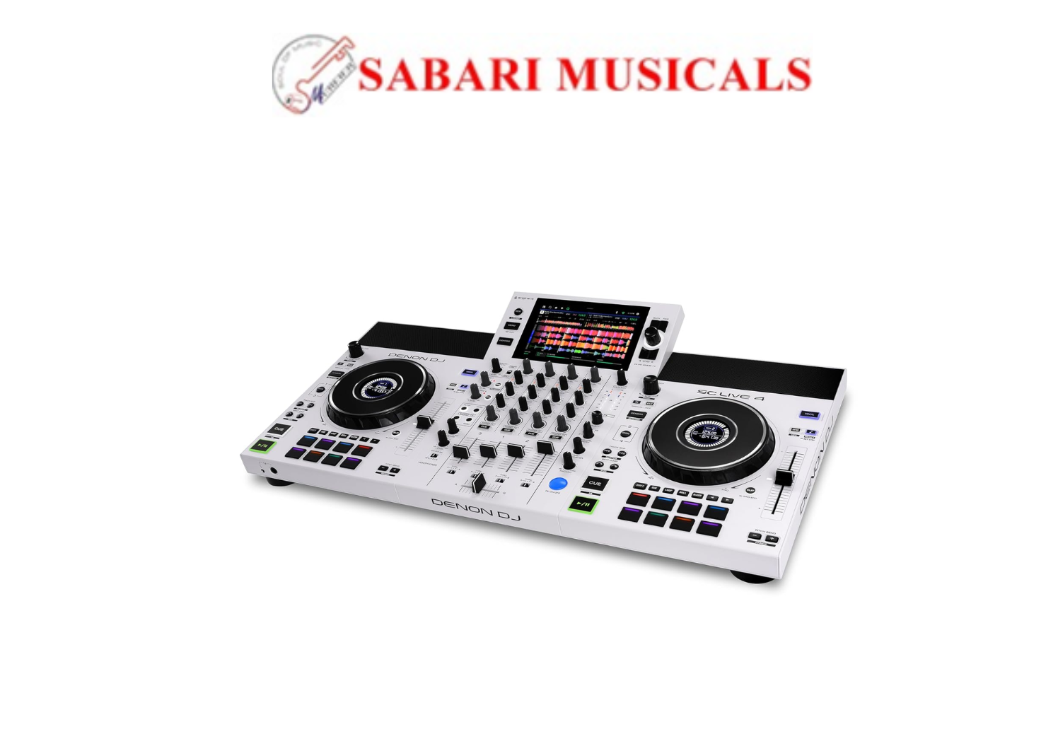 Denon DJ SC LIVE 4 WHITE - Standalone DJ Controller with Stems on 4-Decks, Wi-Fi Streaming, Build-in Speakers, Serato DJ and Virtual DJ Compatible